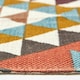 image 4 of Homescapes Oslo Orange, Brown and Yellow Multi Coloured Cotton Diamond Pattern Rug - 90 x 150 cm | Multi | Brown, yellow, cream orange, white and grey