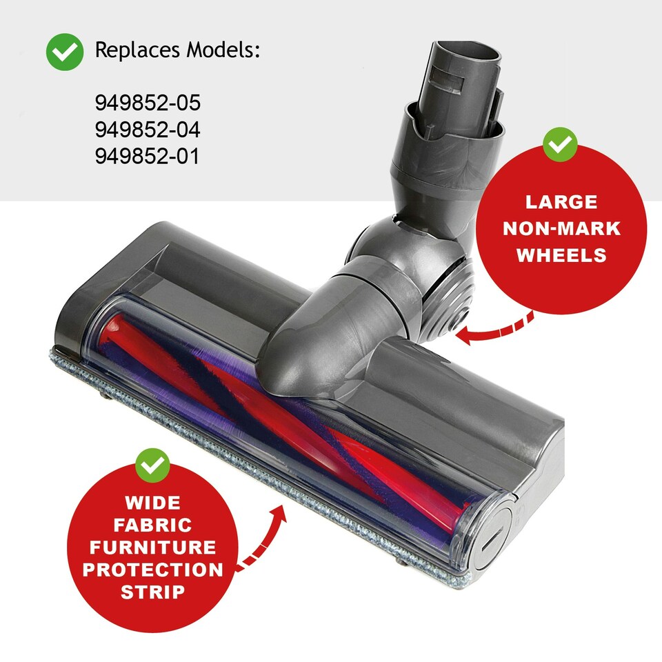 image 1 of SPARES2GO Brush Head for Dyson V6 DC58 DC59 SV03 SV06 Animal Motorhead Bar 949852-05 + Filter