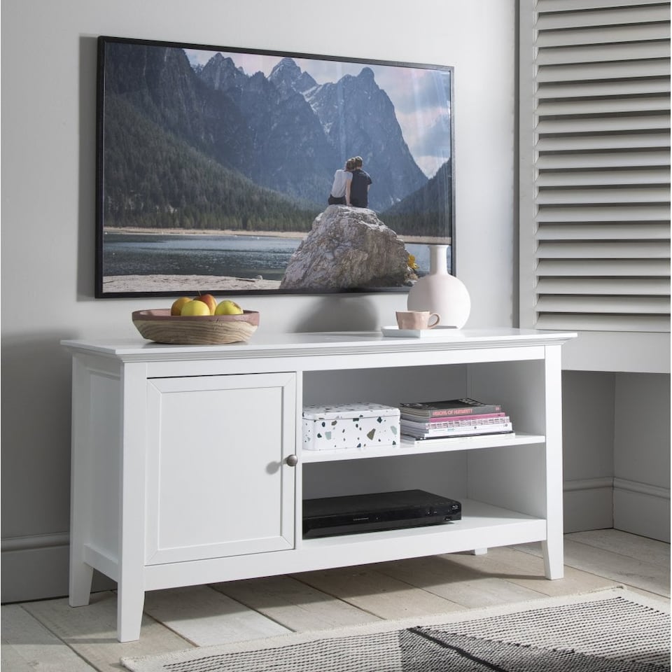image 1 of Karlstad Low Sideboard with Storage in White