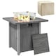 image 2 of Outsunny Propane Gas Fire Pit Table for Garden, 40000 BTU Smokeless Firepit Outdoor Heater with Waterproof Cover, Glass Screen, Glass Beads and Lid, Wood Effect, 71 x 71 x 62.5cm, Dark Grey