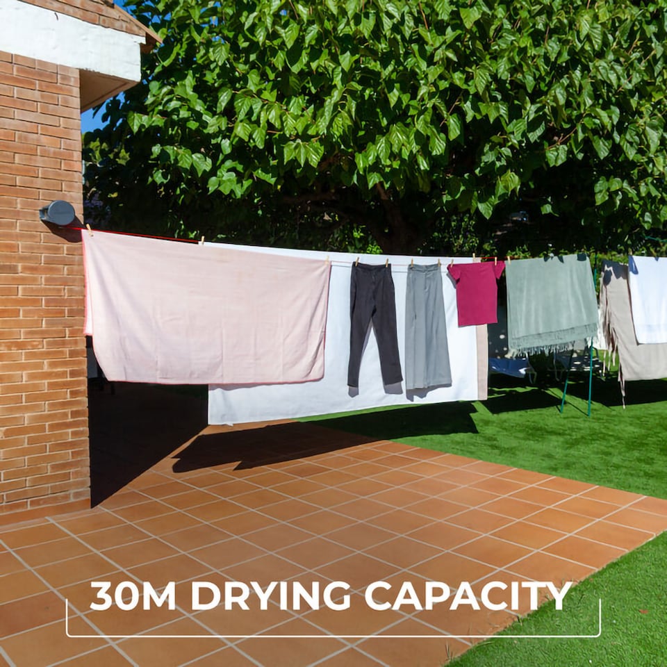 image 1 of Vileda Dual Cordomatic 30m Retractable Washing Line