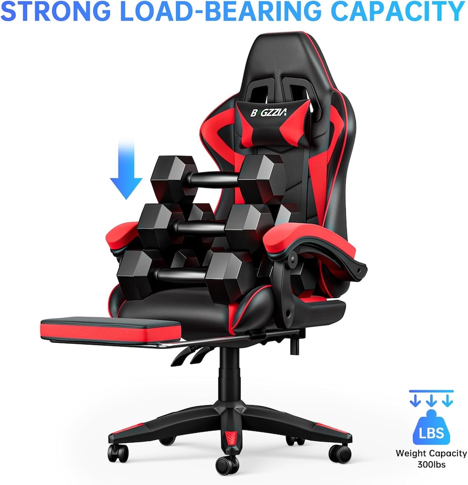 image 1 of Rattantree Ergonomic Gaming Chair with Footrest & Lumbar Cushion