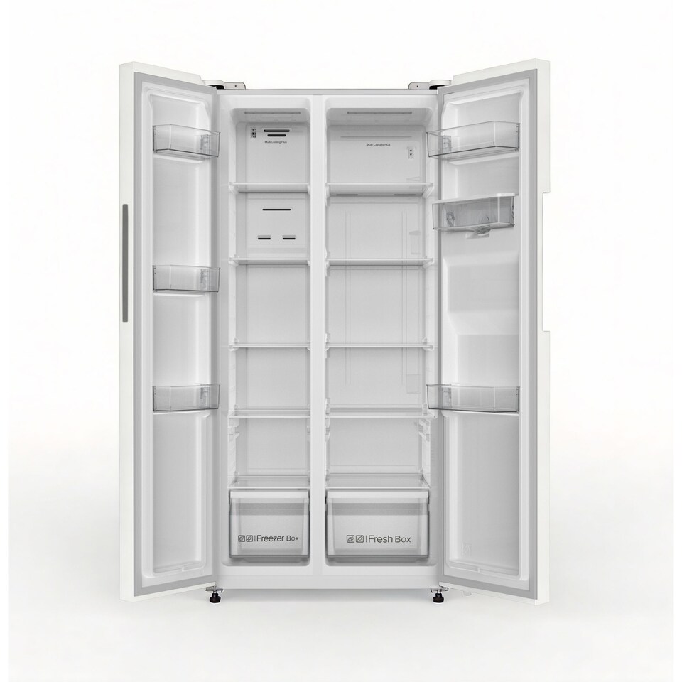 image 1 of HYE 444 Litre Frost Free American Fridge Freezer with Non-Plumbed Water Dispenser, 83cm, White - RF01AMWD460W03