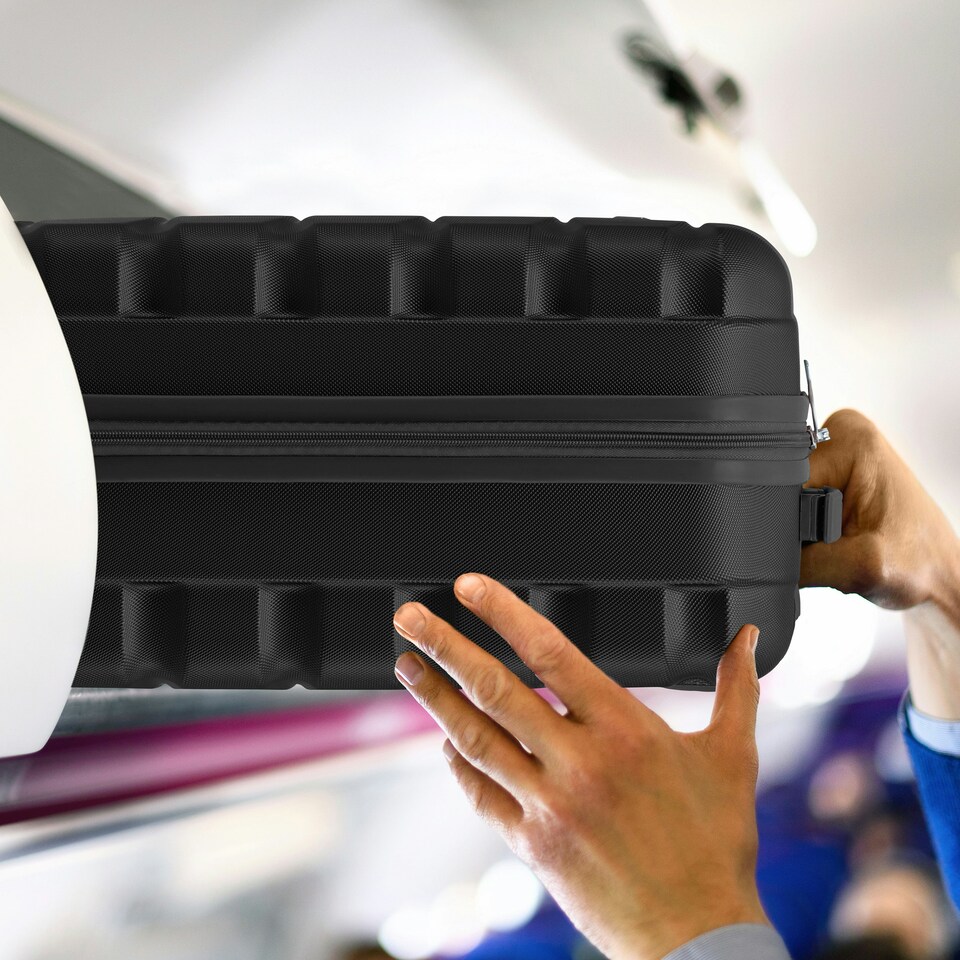 image 1 of 55x35x25cm Air France & KLM Maximum Size Cabin Carry On - Lightweight 4 Wheel ABS Hard Case Cabin Carry On Hand Luggage 35+ Airline Approved Cream | Champagne | Cabin Bag