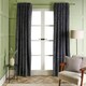 image 1 of OHS Waffle Fleece Soft Thermal Insulated Panel Pair Eyelet Curtains, 66x72" | Grey | Charcoal