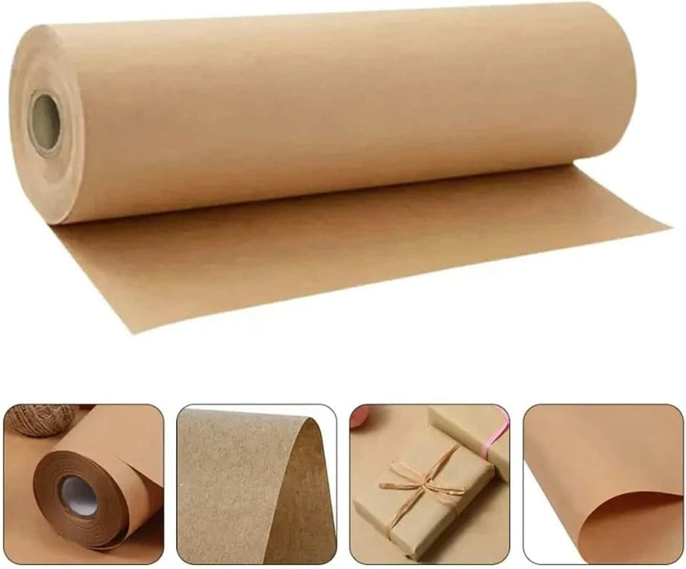 image 1 of Pack of 2 Premium Imitation Kraft Roll 500mm x 20m | Multi | One Size