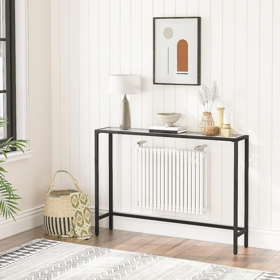 image 1 of Black Metal Hallway Console Table