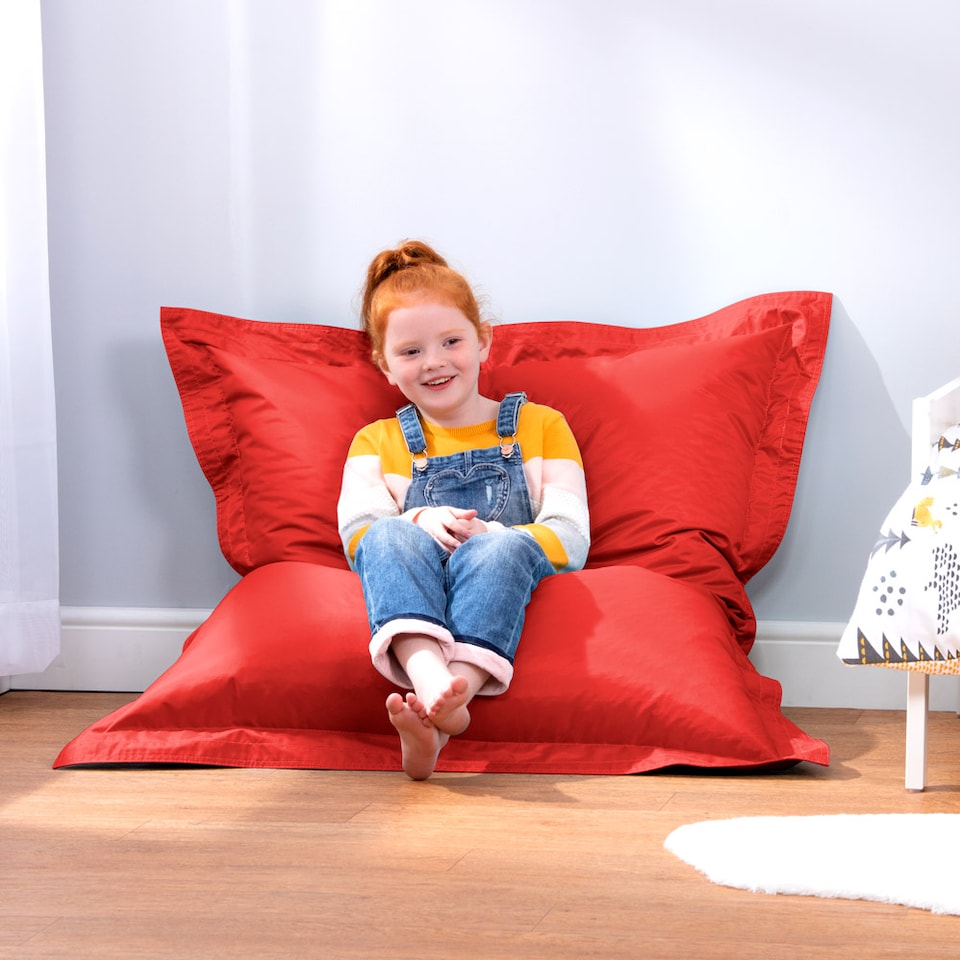 image 1 of Kids Bazaar Bag Red Indoor Outdoor Kids Bean Bag | Red | Red | L | 1