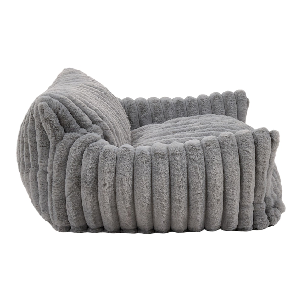 image 1 of Living and Home Plush Pet Sofa Bed with Removable Cover, Soft Cushion for Cats & Dogs | Grey | L