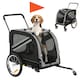 image 1 of PawHut 2-In-1 Dog Bike Trailer Stroller w/ Universal Wheel Reflector Flag