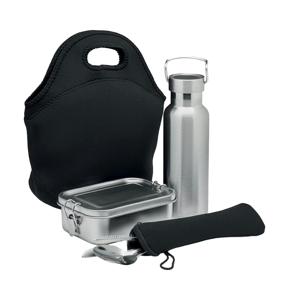 image 1 of MidOcean Ily Lunch Box Set - Black - One Size