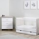 image 2 of Pembrey 2 Piece Furniture - Cot Bed, Changing Unit & Premium Sprung Mattress, Suitable from Birth to 4 Years (Ash Grey & White)