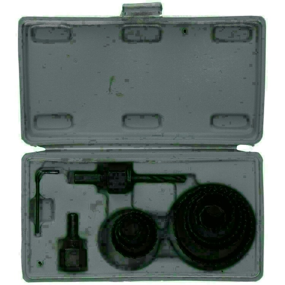 image 1 of 11pc Hole Saw Set Drill Arbor 19 - 64mm Cutter Round Circular Cut Wood Metal