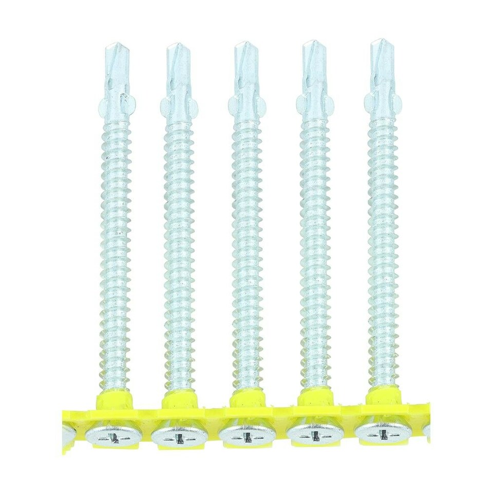 image 1 of Timco - Collated Timber to Light Section Screws - Countersunk - Wing-Tip - Self-Drilling - Zinc (Size 4.8 x 65 - 500 Pieces)