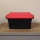 image 5 of 11L Black and Red Small Tuff Stackable Storage Box with Lid and Carry Handles Black