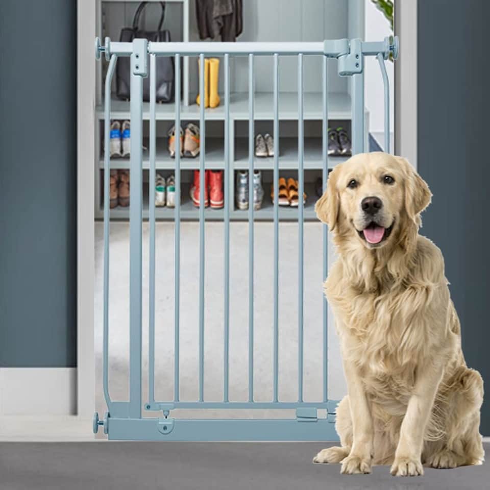 image 1 of Bettacare Extra Tall Elite Dog Gate, 134cm - 143cm, Matt Grey, Extra Tall 96.8cm in Height, Pressure Fit Pet Gate | Grey