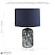 image 7 of Modern Navy Blue and Smoked Grey Marble Snowflake Glass Table Lamp with Shade | Blue | Midnight Blue | 1
