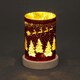 image 1 of 16cm Christmas Decorated Vase Table Santa Sleigh Scene Red