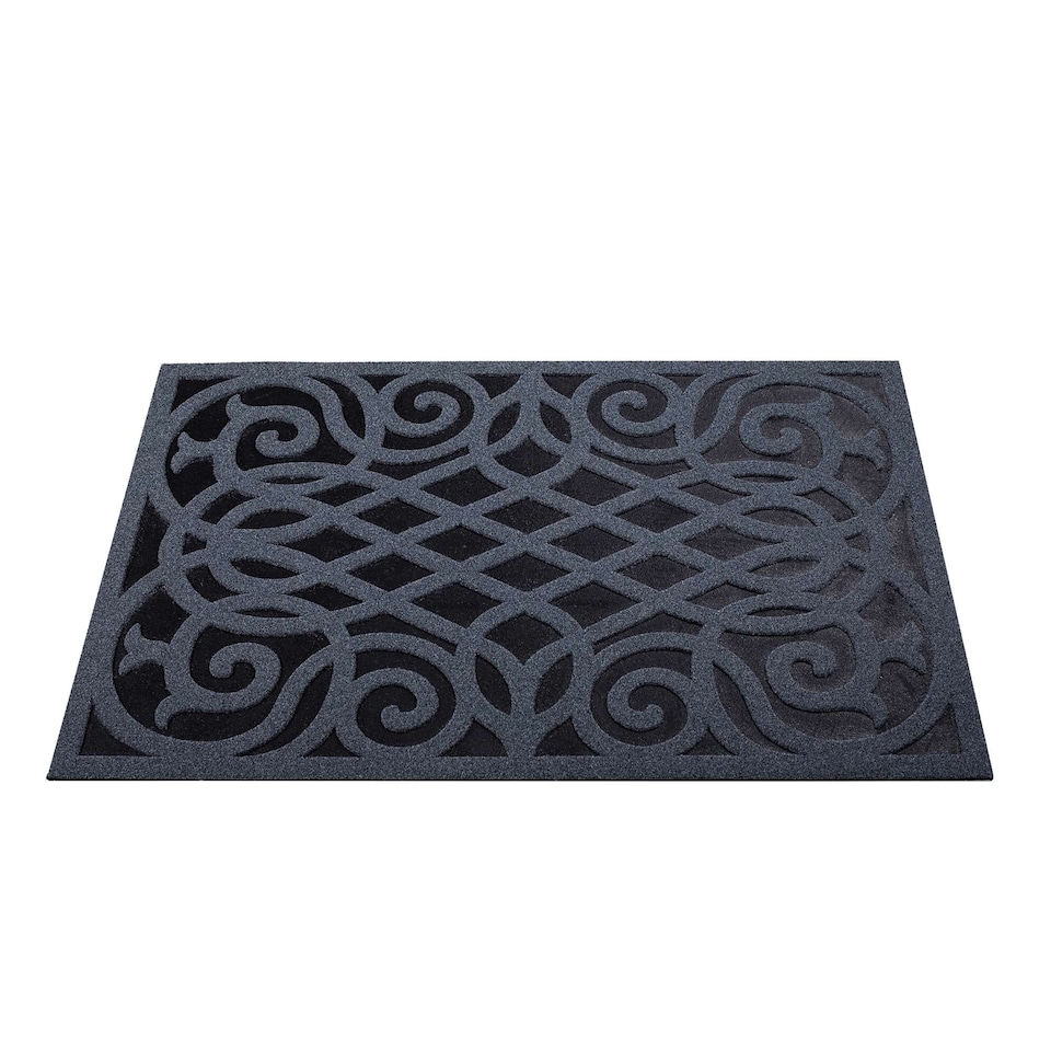 image 1 of Nicoman Victorian Style Rubber Door Mat Grey 75 x 44cm