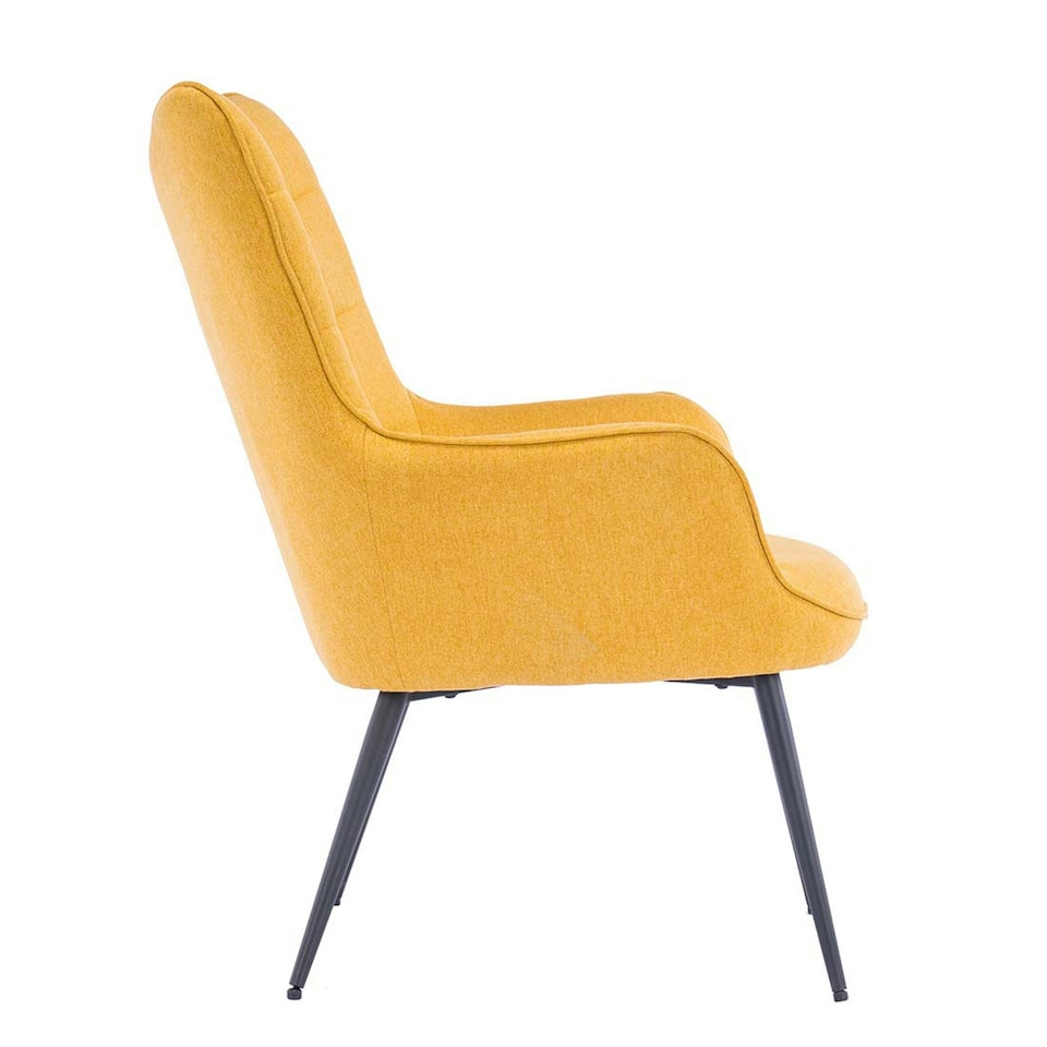 image 1 of Vera Fabric Occasional Living Room Modern Accent Chair (Yellow)