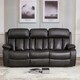 image 5 of Chester 3 Seater Manual High Back Bonded Leather Recliner Sofa (Brown