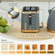 image 4 of HOMCOM Kettle and Toaster Set 1.7L Rapid Boil Kettle & 2 Slice Toaster Grey