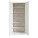 image 2 of Classic Square Panel White Double Wardrobe with Shelves White