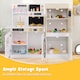 image 9 of COSTWAY Kids Wooden Kitchen 2-Piece Modular Pretend Play Kitchen w/Light-White