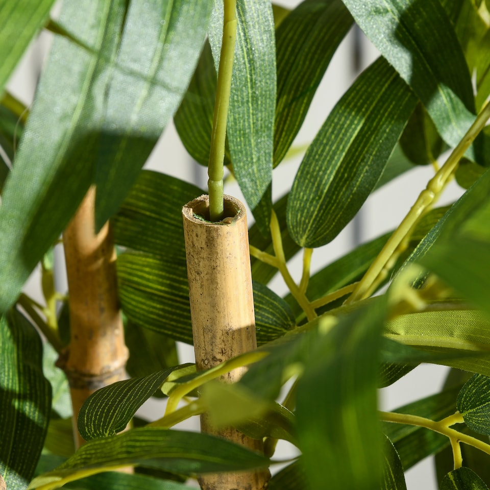 image 1 of HOMCOM Decorative Artificial Plants Bamboo Tree in Pot, Desk Fake Plants for Home Indoor Outdoor Decor, 60cm