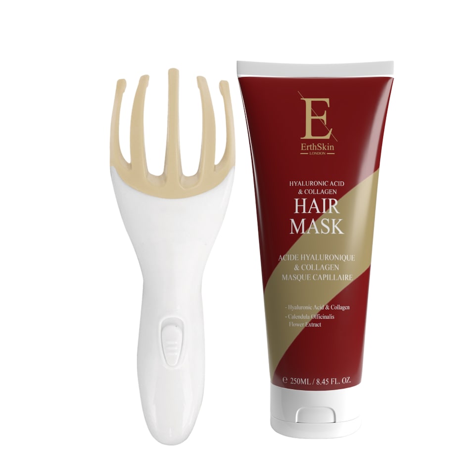 image 1 of Erth Skin London Hyaluronic & Collagen Hair Mask 250ml + Scalp Revival Electronic Massager