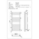 image 3 of Omeara - Black Electric Towel Rail H1120mm x W500mm 600w Thermostatic