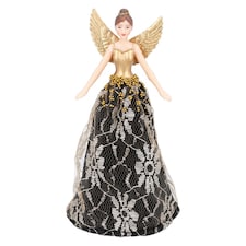 Gisela Graham Christmas Brown and Gold Lace Fairy Tree Topper