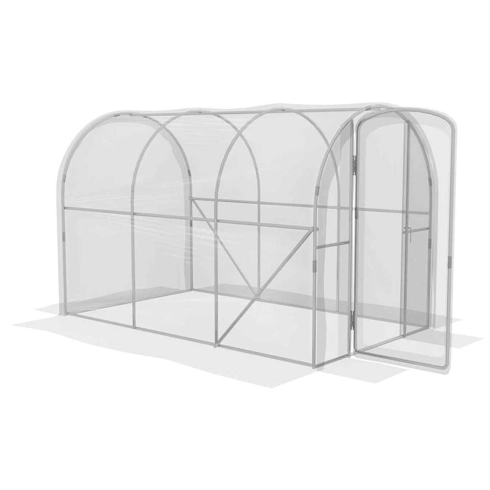image 1 of Outsunny 3 x 2 x 2m Polytunnel Greenhouse with Door, Galvanised Steel