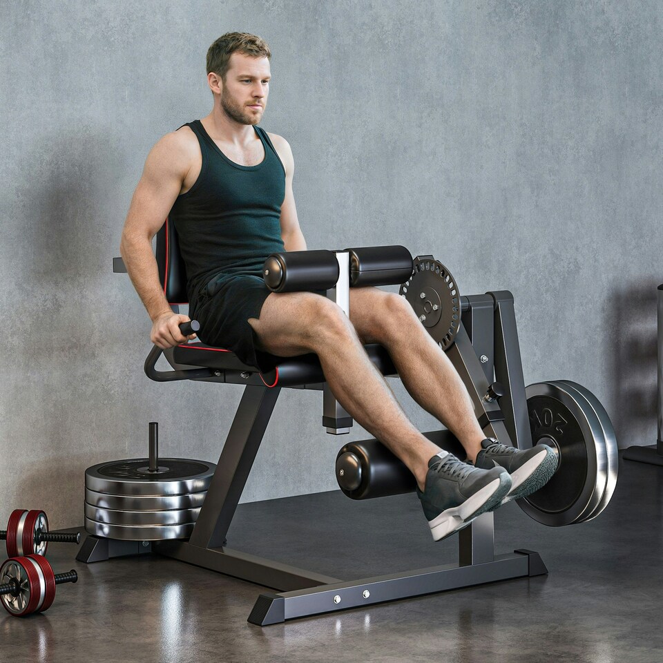 image 1 of SPORTNOW Adjustable Calf Raise Machine for Leg Extension and Curl Machine