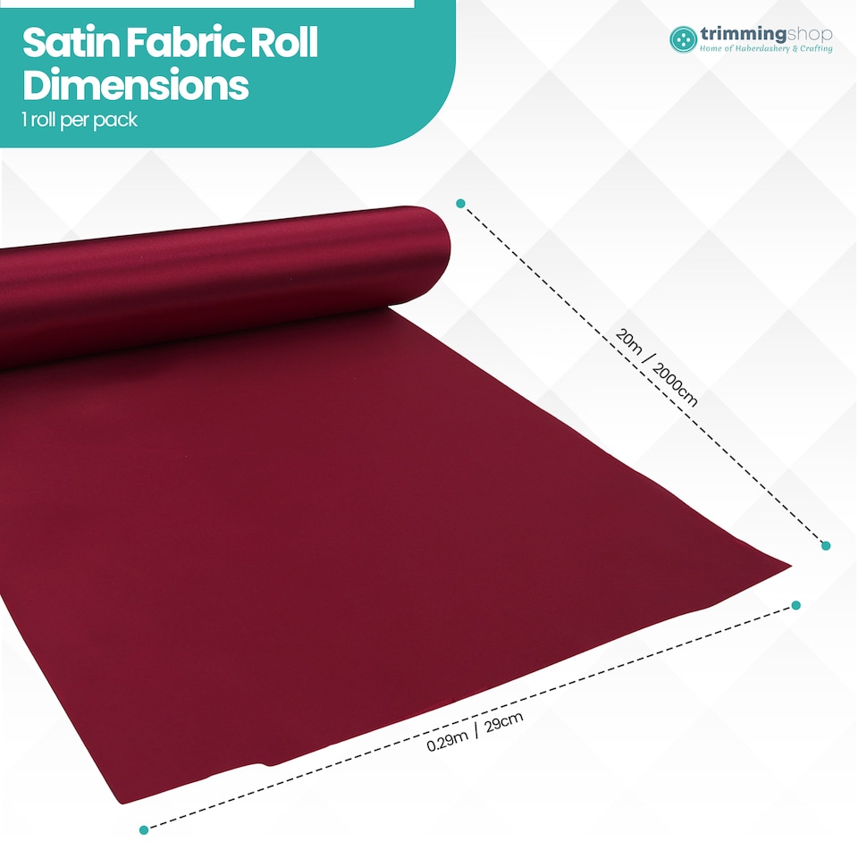 image 1 of Satin Fabric Roll, Silky & Shiny, Soft Polyester Roll - 29cm x 20m