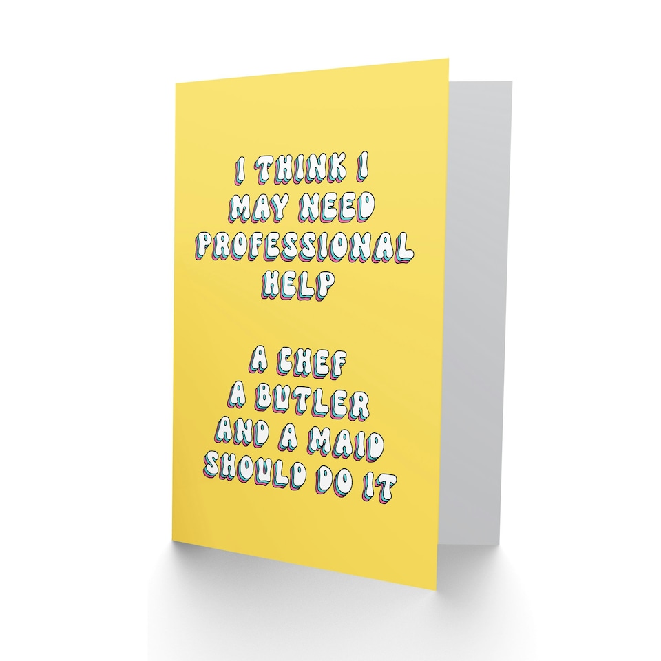 image 1 of Need Professional Help Chef Butler Her Funny Birthday Card