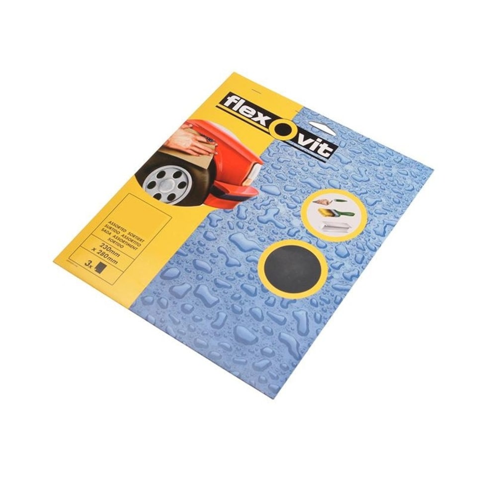 Flexovit Waterproof Sheets 230 X 280mm - Multi Colour - 230 x 280mm