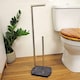 image 1 of Showerdrape Octavia Grey Marble & Chrome Toilet Roll Holder & Spare Paper Holder Combination
