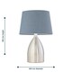 image 7 of First Choice Lighting Valentina Brushed Chrome Touch Lamp with Grey Cotton Shade Silver | Grey