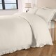 image 4 of OHS Ruffled Frill Edge Duvet Cover and Pillowcase Bedding Set, Super King - Natural Yellow | Natural | Super King
