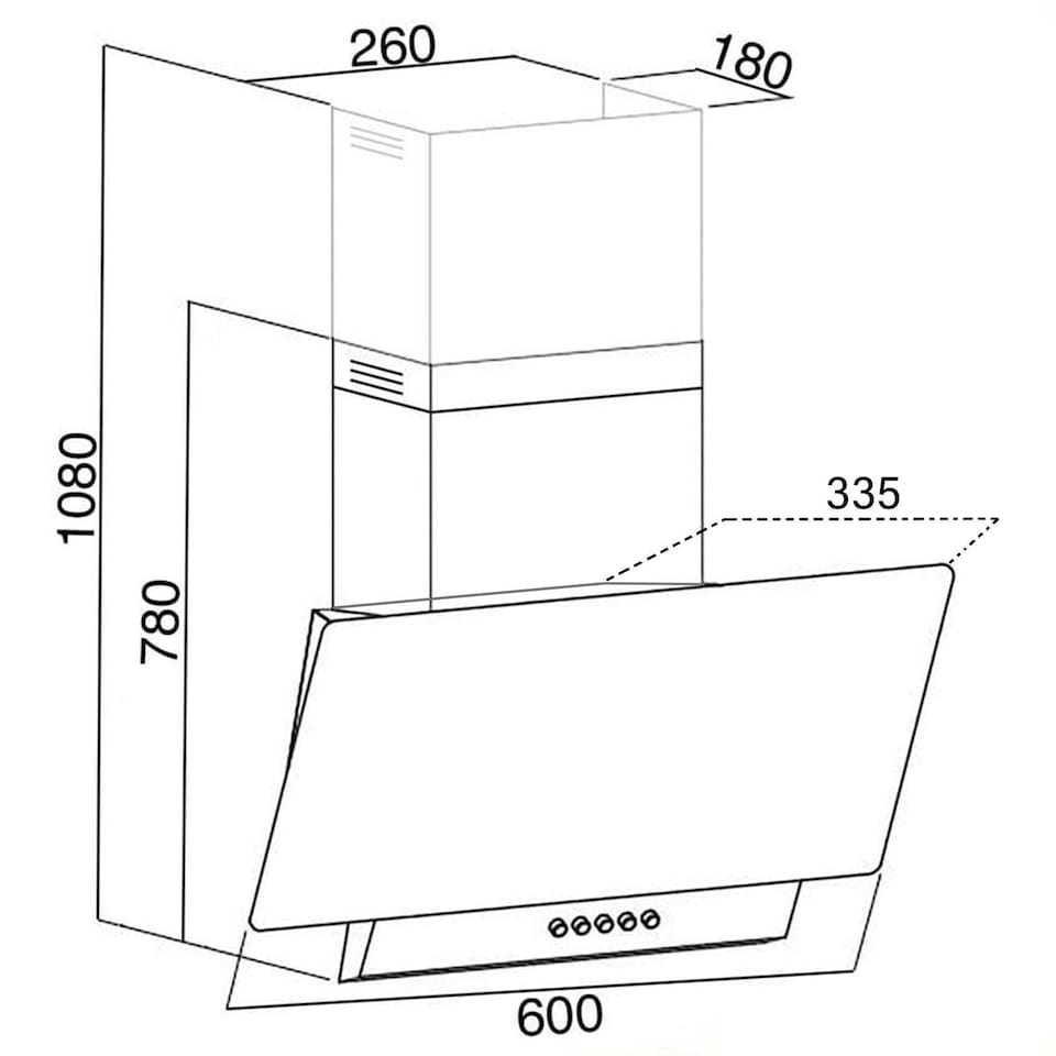 image 1 of SIA EAG61WH 60cm White Angled Chimney Cooker Hood Kitchen Extractor Fan