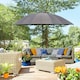 image 2 of Outsunny 2.5m Round Curved Adjustable Parasol Sun Umbrella Metal Pole Grey