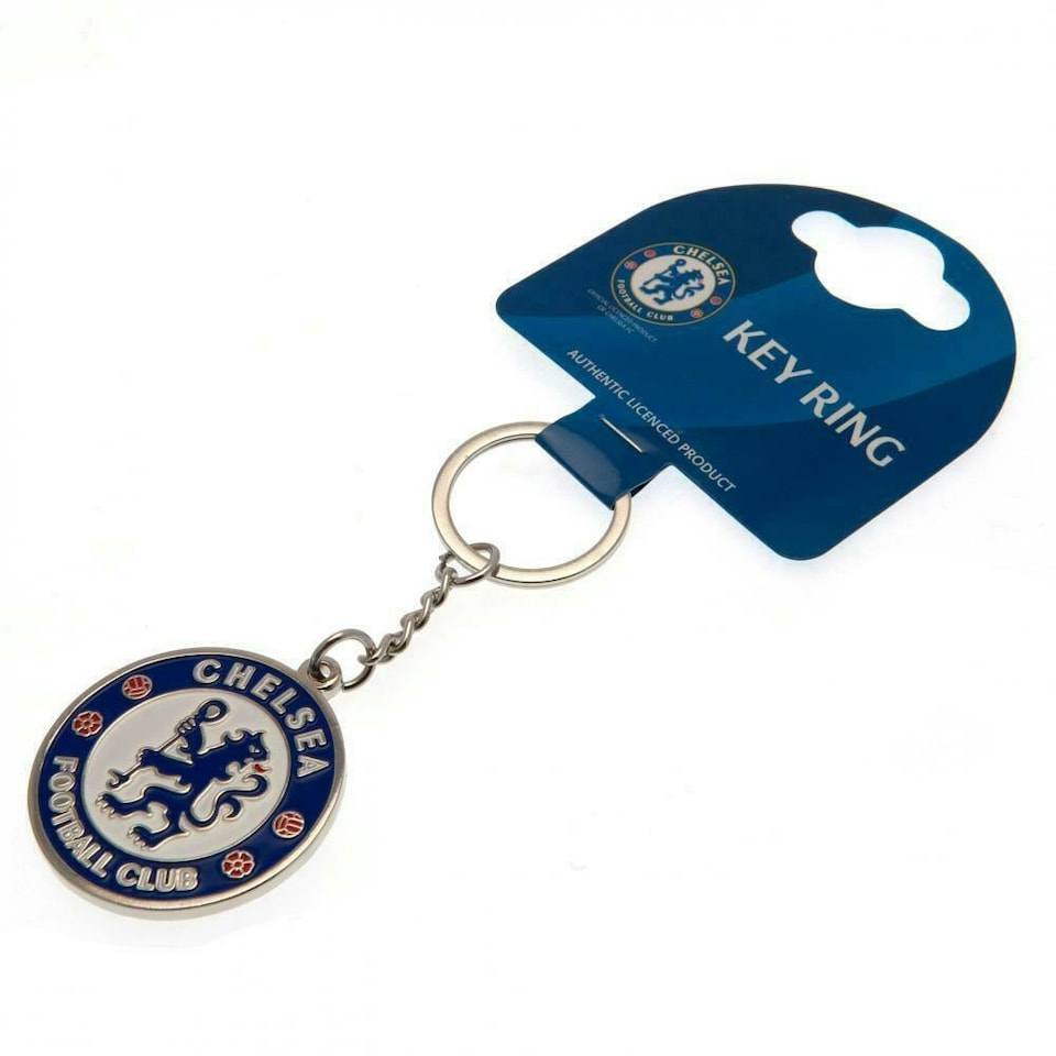 image 1 of Chelsea FC Official Metal Football Crest Keyring - Blue/White - One Size
