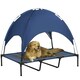 image 6 of PawHut 122cm Elevated Dog Bed Cooling Raised Pet Cot UV Protection Canopy Blue