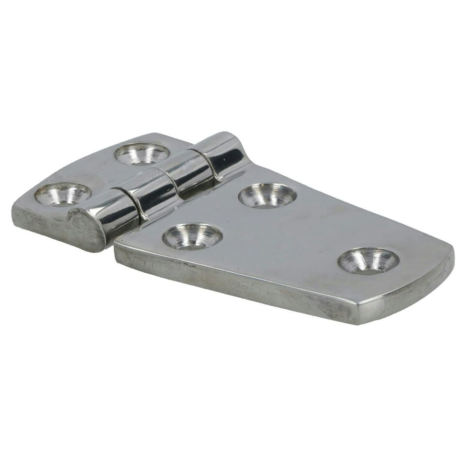 image 1 of Polished Door Hinge Stainless Steel 76mm x 38mm 316 Marine Cabin Hatch Silver