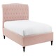 image 6 of 6ft Super King Fabric upholstered, Pink,buttoned back,curved bed, scroll, chesterfield, frame,bedstead