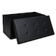 image 3 of Large Faux Leather Foldaway Storage Ottoman Brown