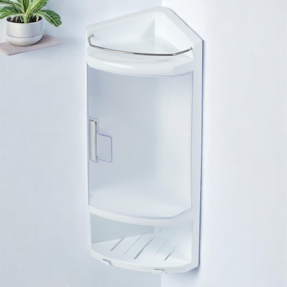 image 1 of Showerdrape Breeze Corner Bathroom Cabinet Storage Unit | White | 1