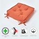image 3 of Homescapes Terracotta Cotton Dining Chair Booster Cushion Orange