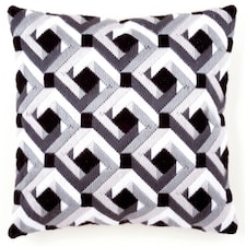 Vervaco Long Stitch Kit Cushion Black & White